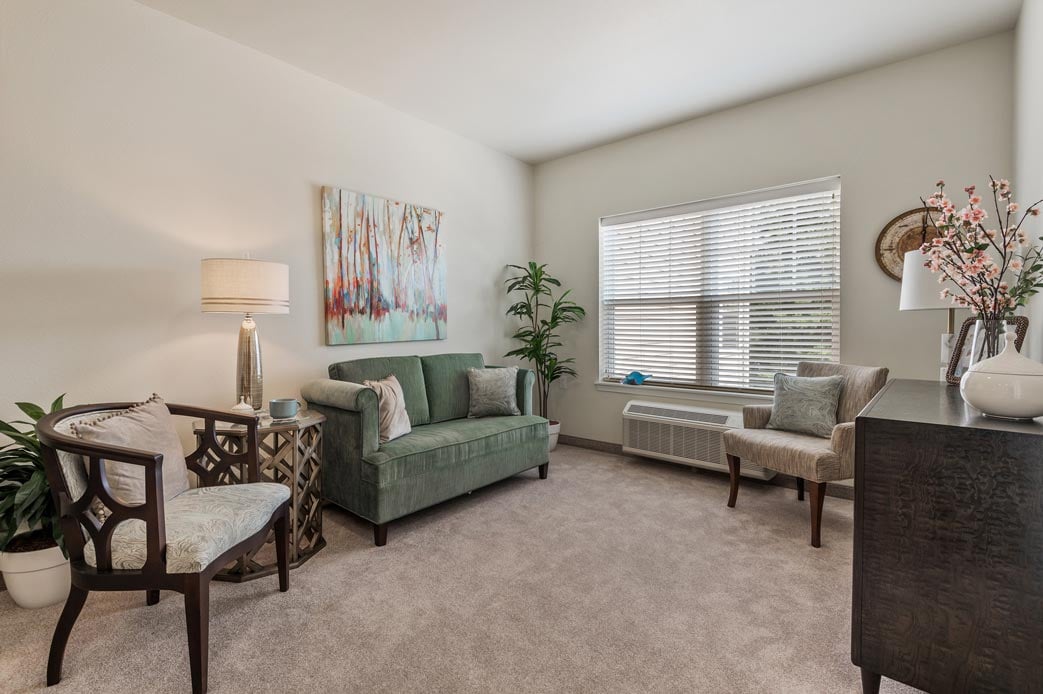 A living room in a Osprey Heights apartment