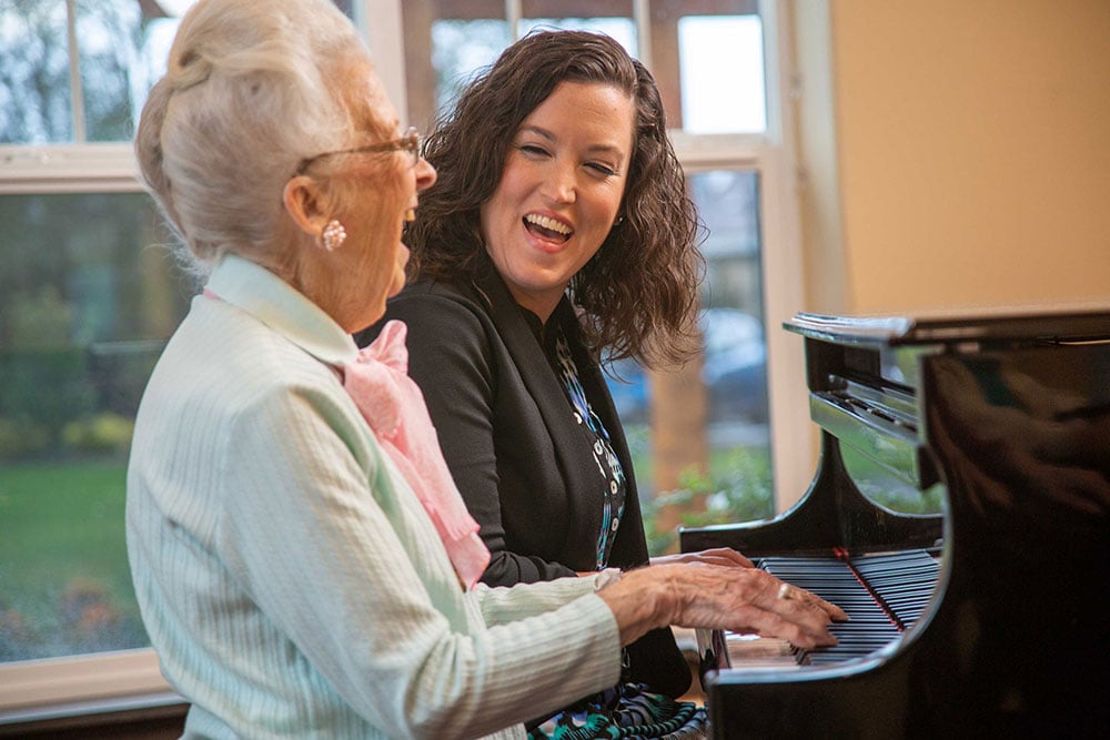 Residents and team members spending time together at Osprey Heights