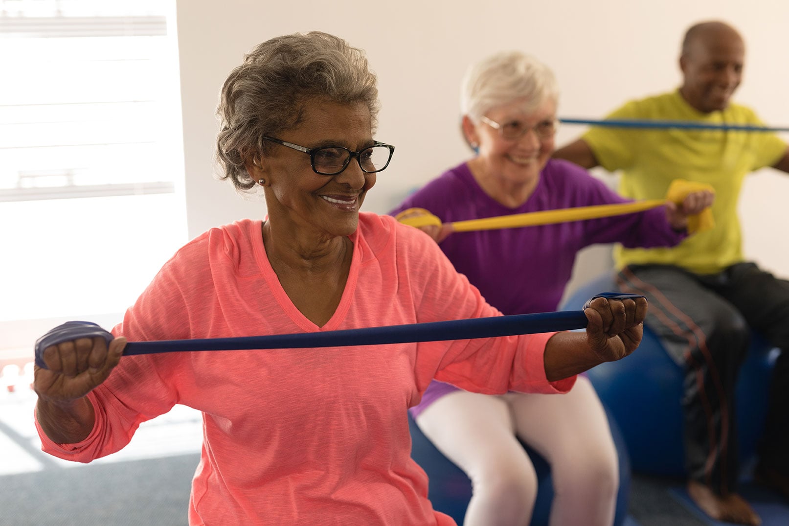 Residents taking part in an exercise class at Osprey Heights